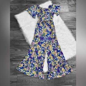 She + Sky Vibrant Floral Jumpsuit